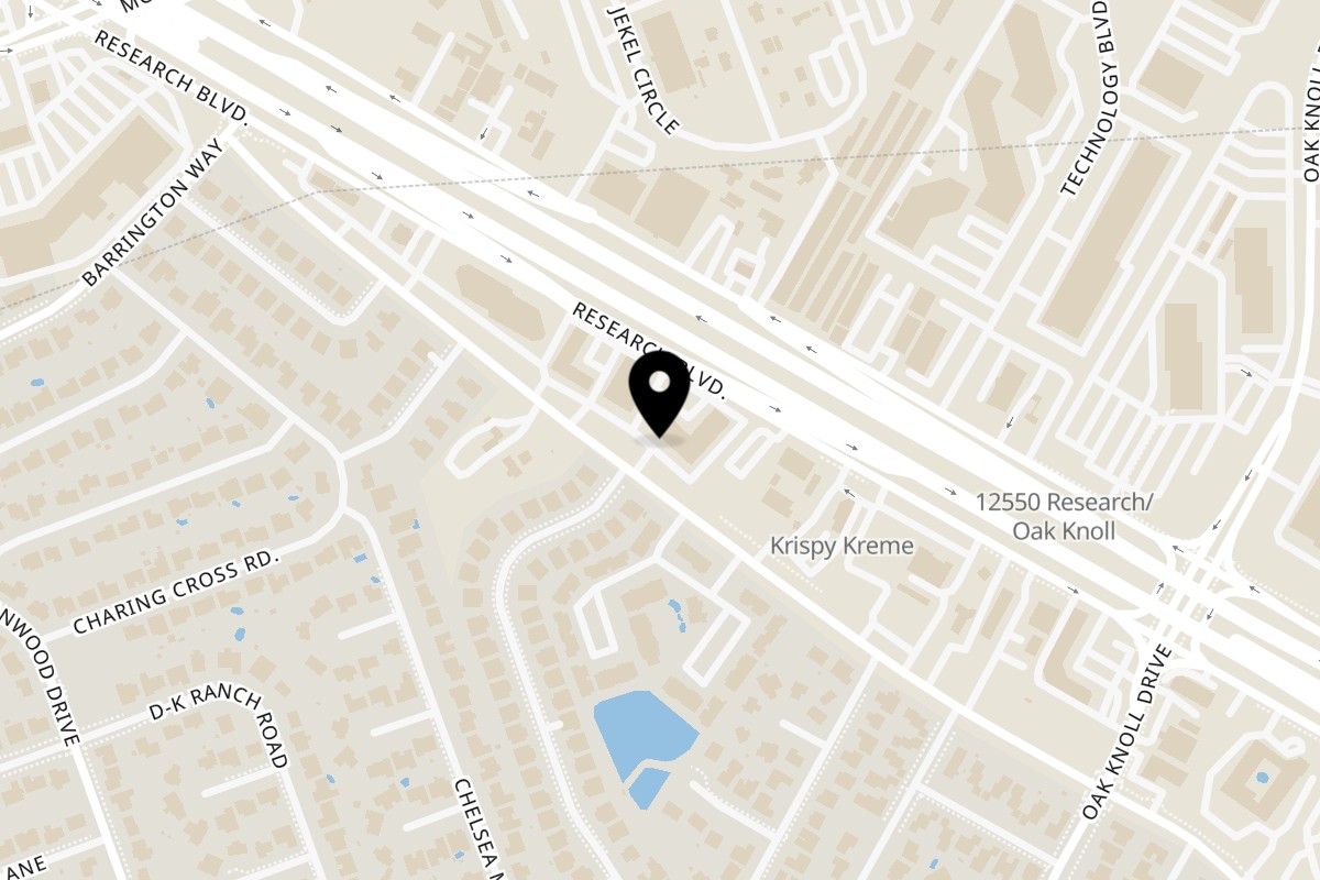 Map showing the location of India Gate INDIA GATE MAIN - Research Blvd on 12636 Research Blvd ste A110 in Austin